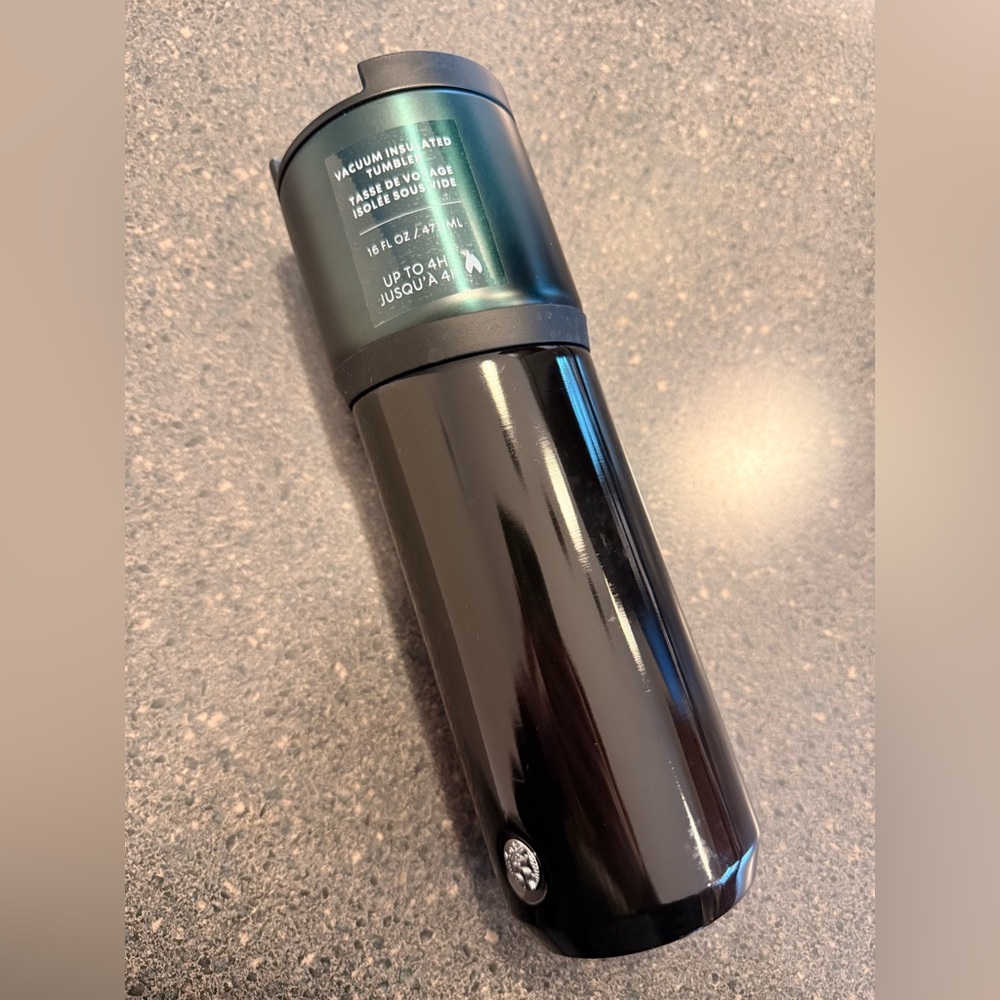 Starbucks Black Green Stainless Steel Travel Mug